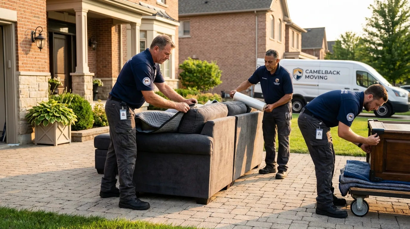 Large estate moving crew wrapping furniture in Rotonda West, FL