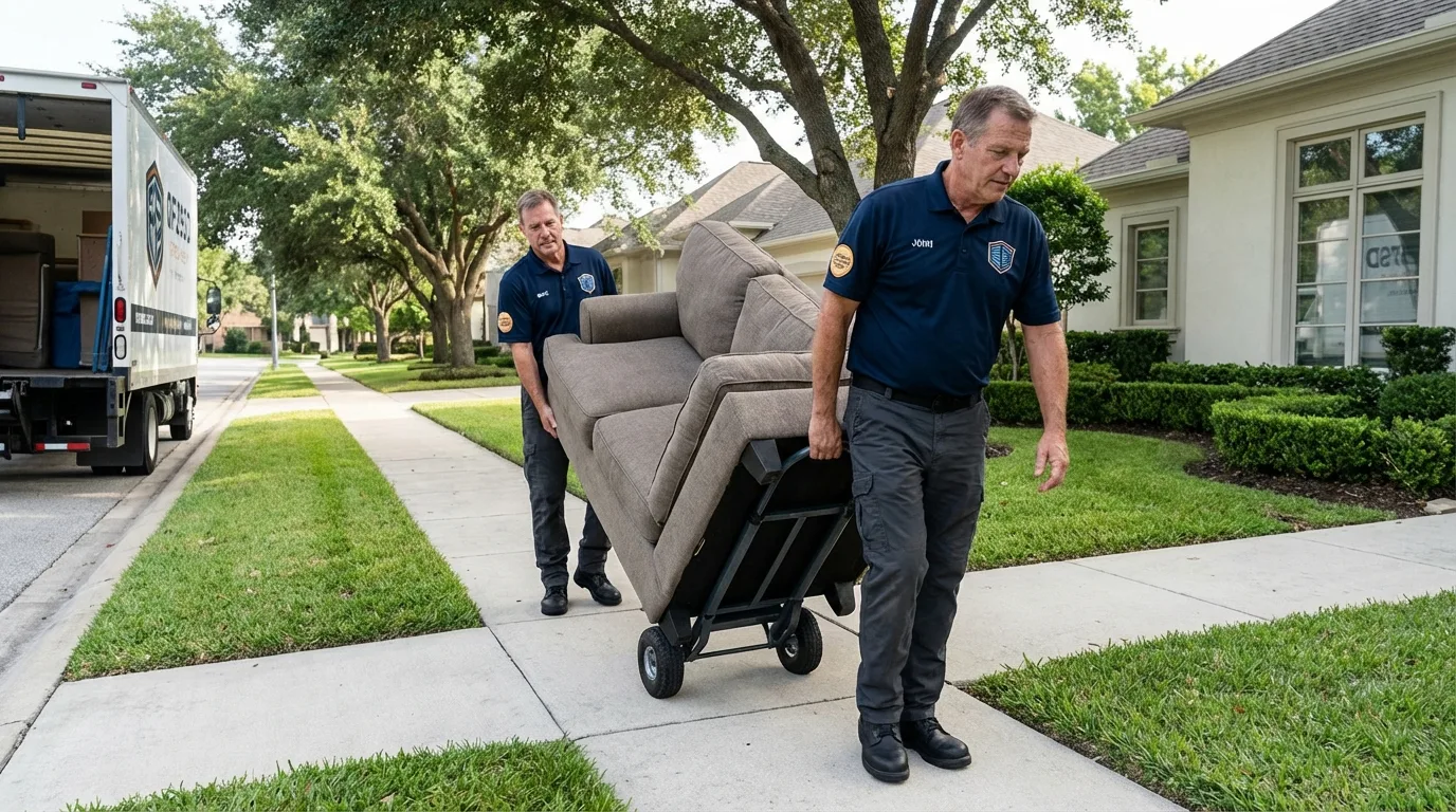 Local residential moving crew loading furniture in Rotonda West, FL